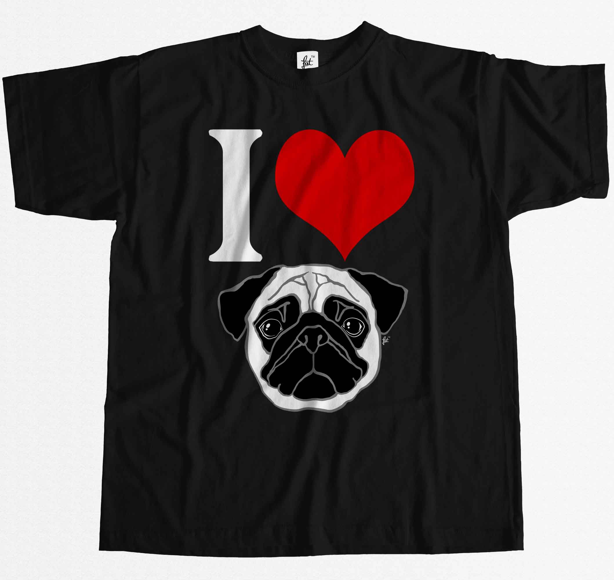 I Love Pugs Heart Adore Wonderful Pug Dogs Mens T Shirt Ebay