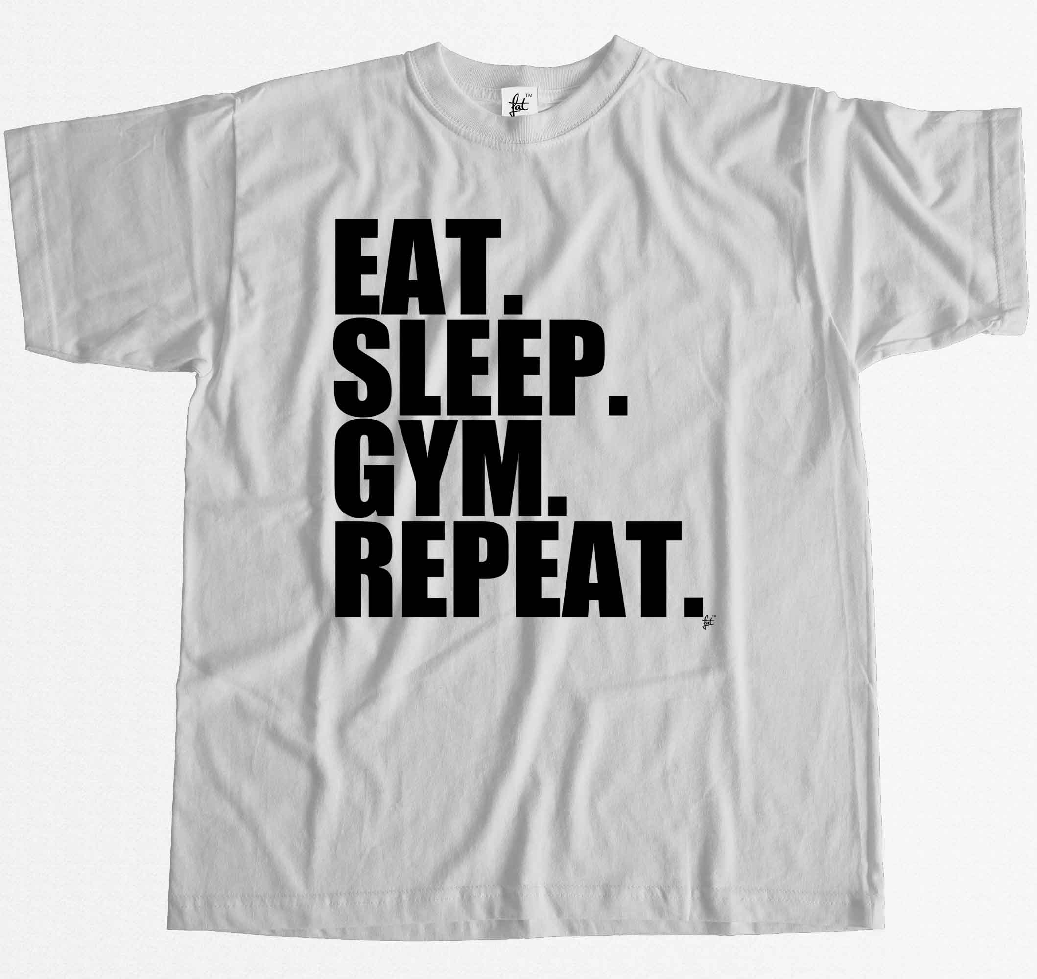 Eat Sleep Gym Repeat Fitness Instructor Weights Mens T Shirt Ebay