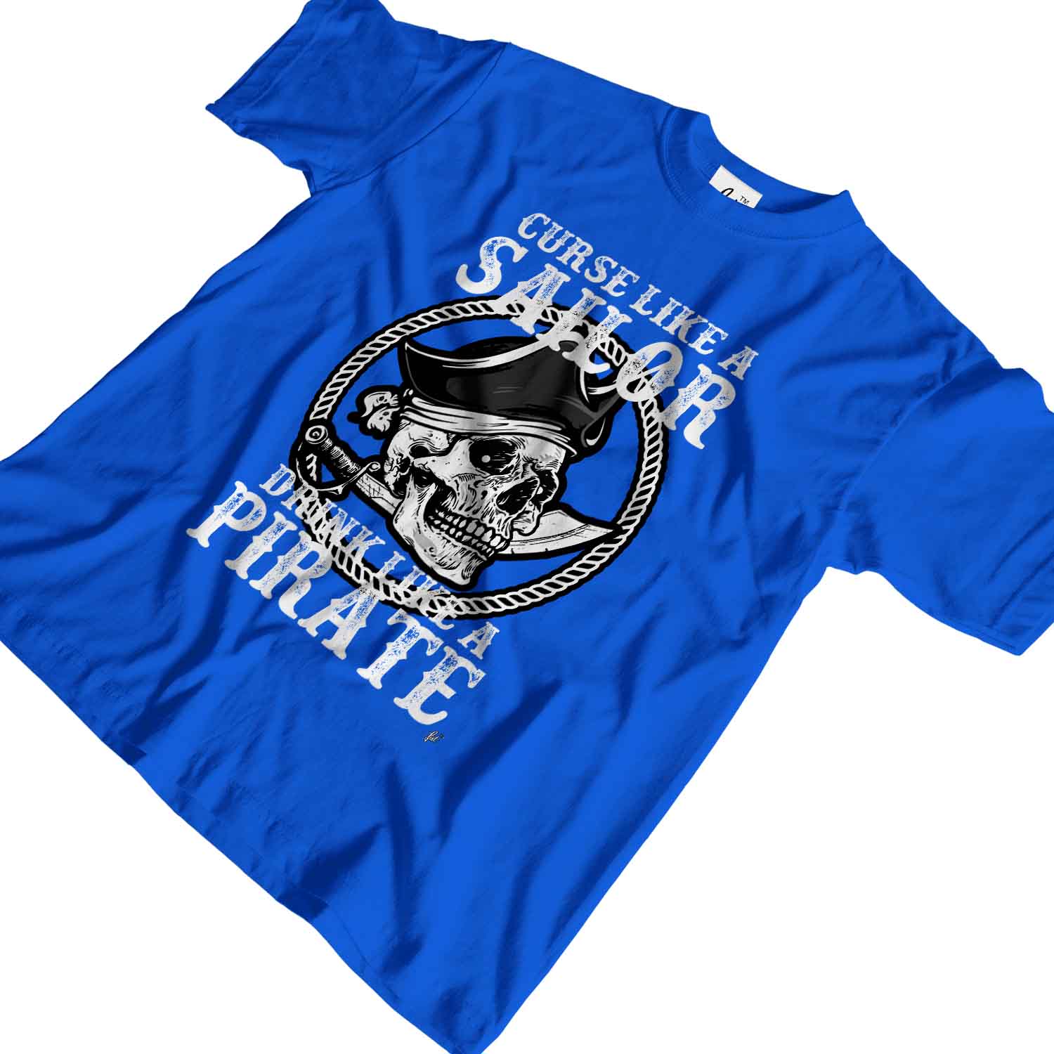 Curse Like A Sailor Drink Like A Pirate Skull Sword Mens T-Shirt